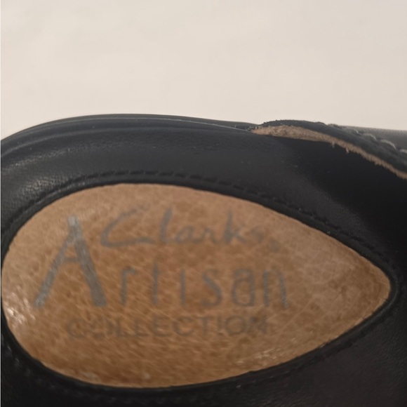 Clark Artisan Collection Woman’s Black Leather Mules Size 6.5 Clogs - Picture 5 of 9